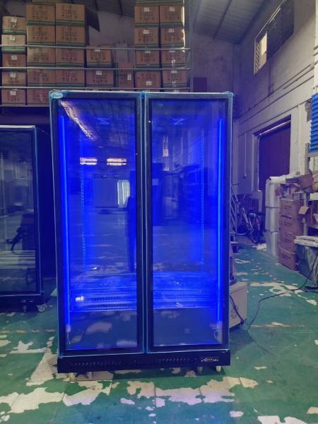 Frigorífico comercial vertical refrigerador de bebidas refrigerador de tela com porta de vidro