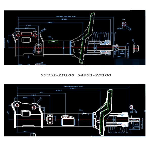 54651-2D100 Front Left Hyundai Elantra Shock Absorber 55351-2D100