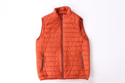 Windproof lightweight orange Mens Black Puffer Gilet 100% Polyester