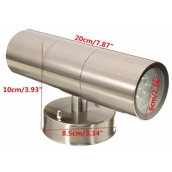 Stainless Steel Outdoor Twin-head LED Wall Light 6W 10W AC220V 3 years warranty