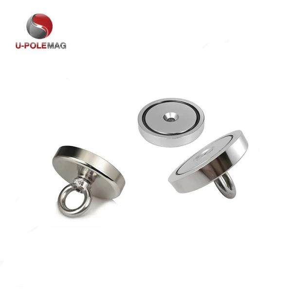 Magnetos de pesca NdFeB de alta fuerza magnética D80x19mm-M10 con campo magnético permanente