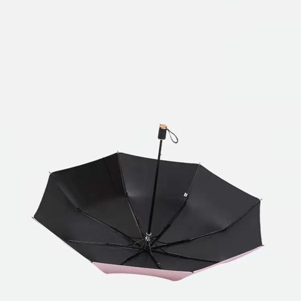 190T Nylon Fabric Three Fold Thick Vinyl Automatic Sunblock Umbrella for Child Safety