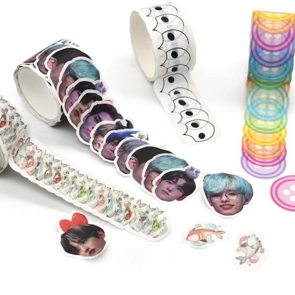 No Residue Writable CMYK Printed Die Cut Washi Tape