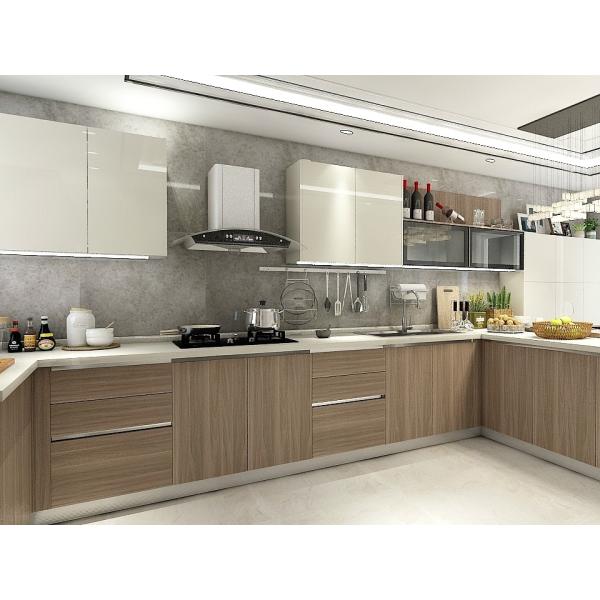 Меламинный лак готовый к сборке современный кухонный шкаф крема