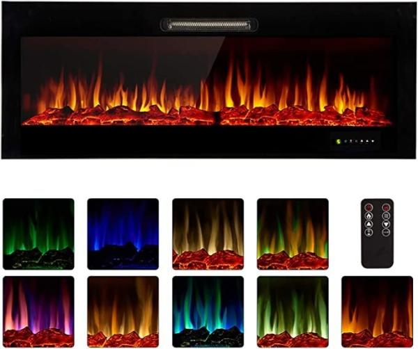 Função de aquecimento Decoração Chama 3D Chaminé elétrico linear Forno Logotipo personalizado aceitável