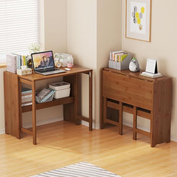 Household Folding Desk Living Room Large Study Table Office Space Saving Foldable Writing Workbench Home Furniture