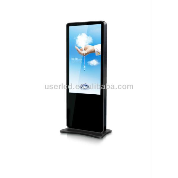 46 Inch Vertical Restaurant Digital Signage Floor Standing Editable Split Screen