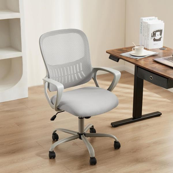 Materials Mid-Back Task Rolling Home Office Desk Chair with Wheels and Lumbar Support