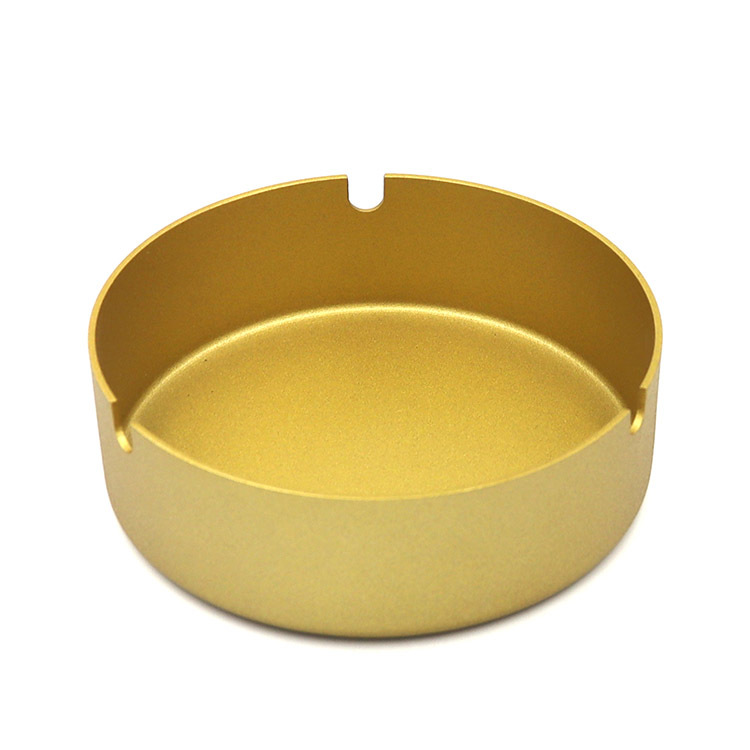 Round Aluminum Alloy Metal Ashtray with Multi-Color Matte Finish and Side Notches for Home Bar Hotel