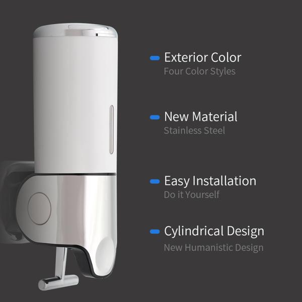 500ML Hotel Wall Mounted Liquid Soap Dispenser / Stainless Steel Liquid Soap Dispenser