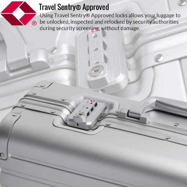 Aluninum Luggage Cabin Hardside Suitcase (Silver, 20 inch Carry-on) Visit the Sindermore Store