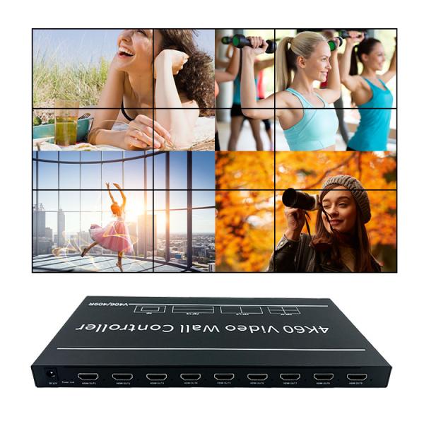 Ultra HD 4K60 Video Wall Controller with 4-in 9-out Rotary Splicer for Professional Multi-screen Displays