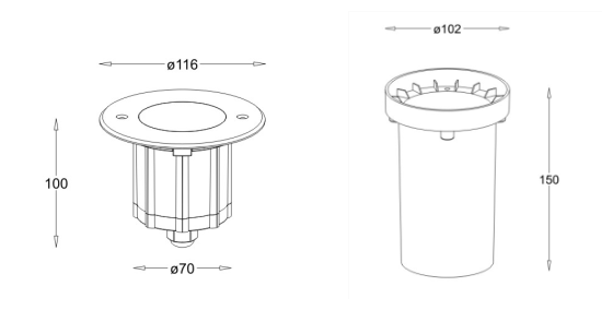 Света IP 67 УДАРА 9W земные для света СИД на открытом воздухе нержавеющей стали задворк подземного