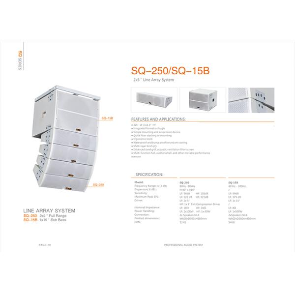 Waterproof 3 Way Line Array Speakers System 2X5