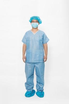 Medicla Disposable Scrub Suits V Neck Weight 35-50 GSM Alcohol - Repellency