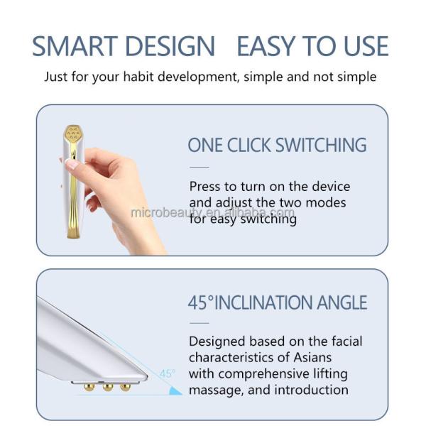 Home Eye Lift Wand Wrinkle Remove EMS Radio Frequency Red Light Therapy Eye Massage Wand