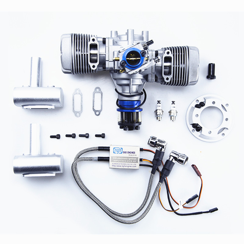 Ngh Gtt70 Horizontally-Opposed Twin-Cylinder 2- Stroke Rc Gasoline Engine