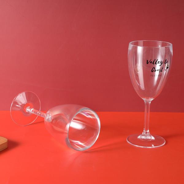 Reusable Plastic Wine Champagne Glasses Transparent White And Red Color