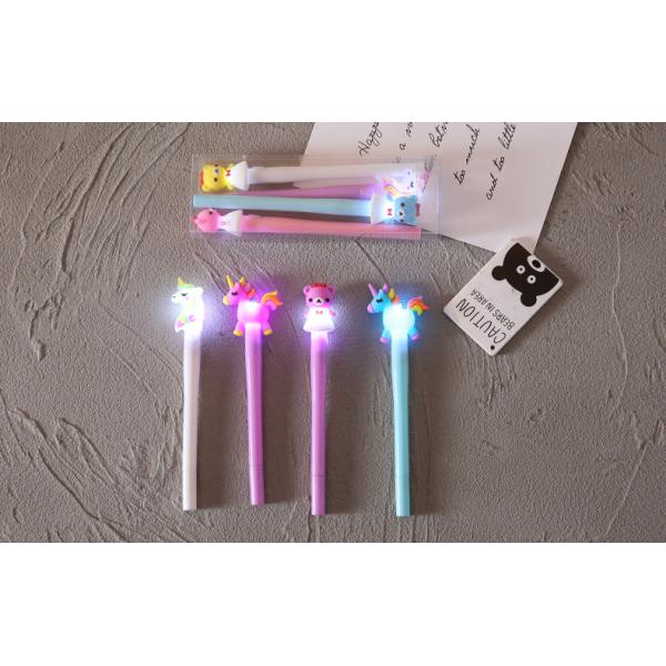 4pcs Set Heat Sensitive Erasable Ink Plastic Gel Light Pen for Trending Cartoon Bear