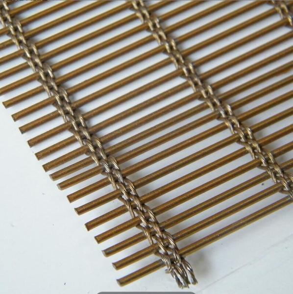 Architectural Flat Wire Mesh Crimped Woven Stainless Steel