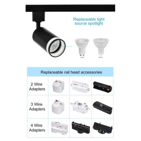 Acrylic Aluminum GU10 Track Light Anti Glare Without Main Lamp Design