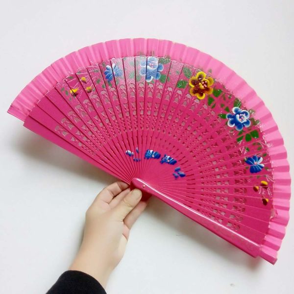 Customize Motif Spanish Hand Painted Wooden Folding Spanish Fans