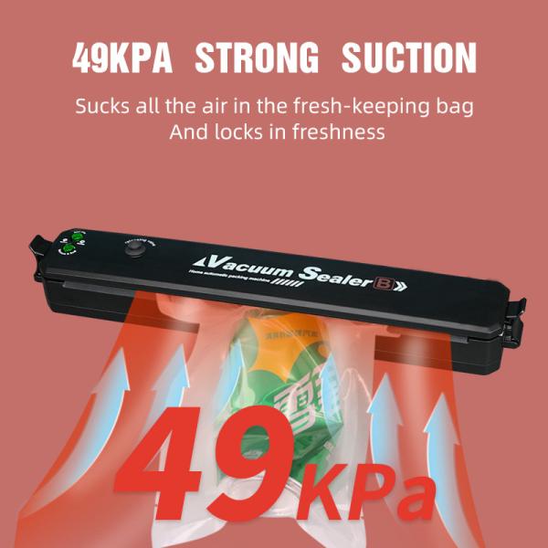 Super Suction Automatic Suction Vacuum Food Sealers for Home Hotel Restaurant in Black