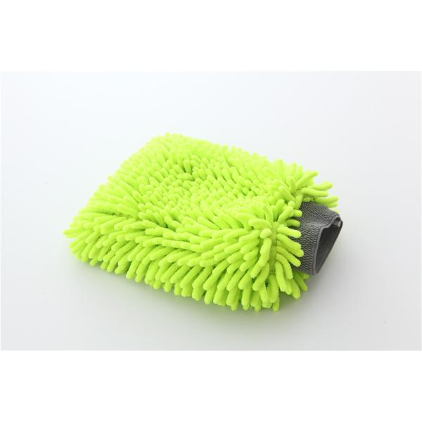 Green color high quality double side microfiber chenille car cleaning detailing house cleaning wash mitts/gloves