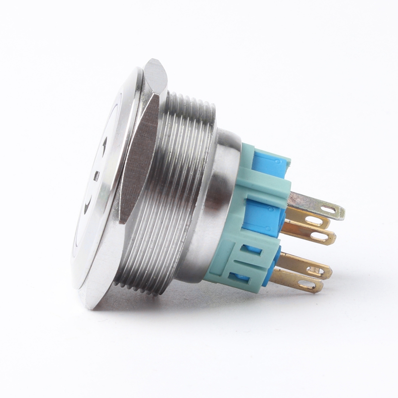 30mm Stainless Steel 6-Pin Waterproof Momentary Illuminated Push Button Switch 220V IP65 250V Max. Electronic 1NO1NC