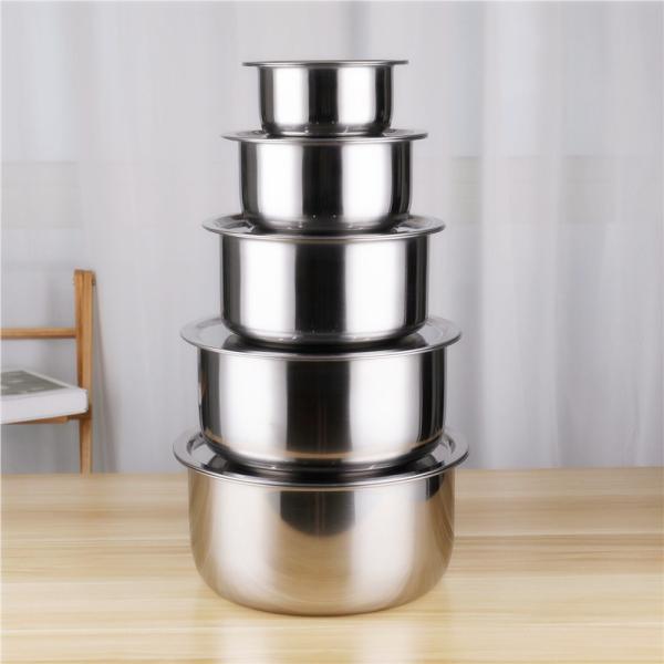 Hot sale 5pcs stainless steel 410 stock pot cooking pot set with lid