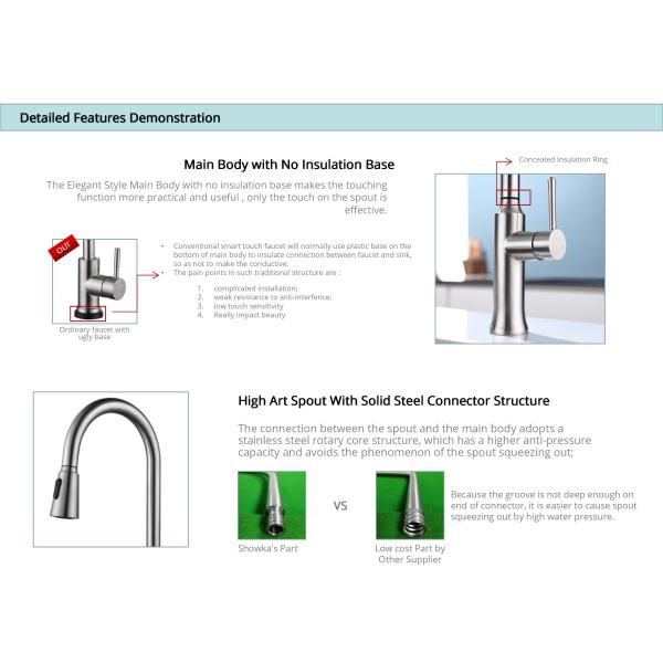 Switchable брызги кухни спрейера функции выстукивают одиночный кран Гусиная шея отверстия 5.24L/Min