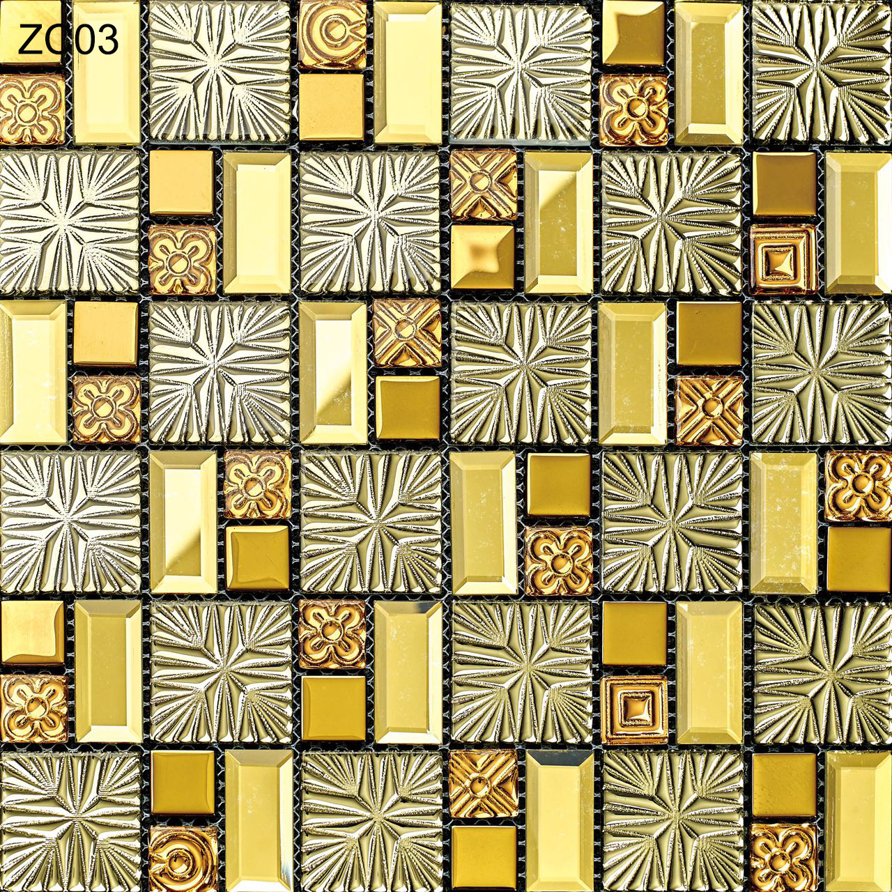 Elegant and Non-slip Glass and Metal Wall Swimming Pool Mosaics For Renovation