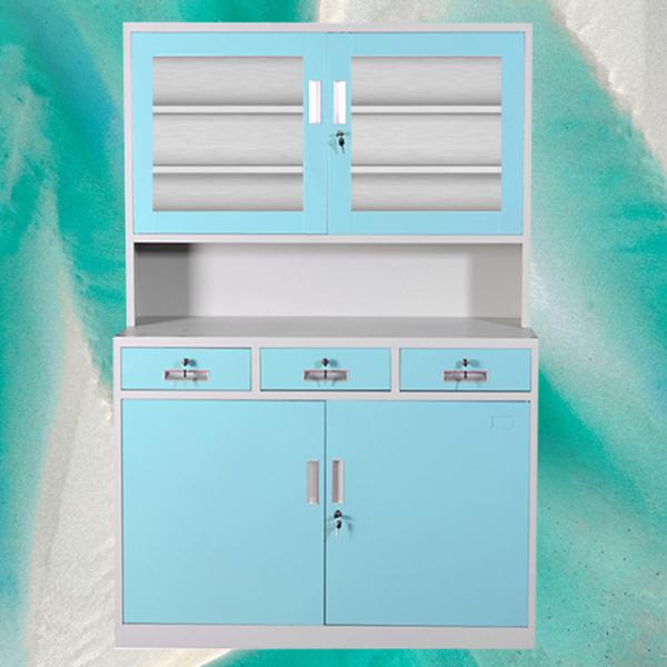 шкафов дисплея медицины больницы 1200 * 500 * 1800mm стальных регулируемых с 3 дверями качания ящиков стеклянными