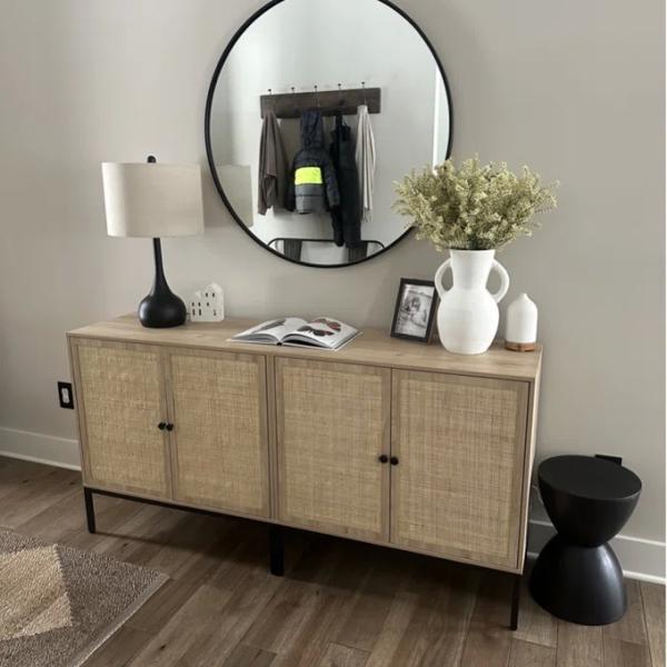 Decorative MDF Slat Wood Cabinet Sideboard Kitchen Apartment