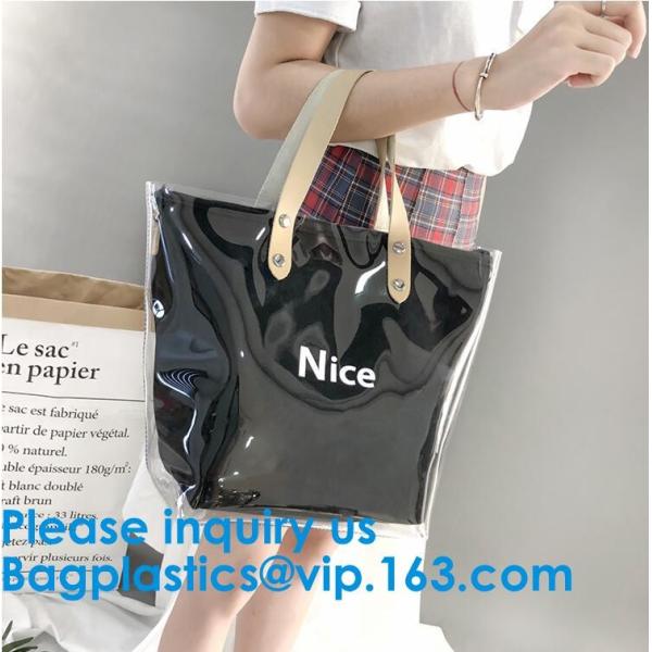 Fashion Ladies Rainbow Hologram Laser PVC Handbag Beach Shoulder Bag Shopping Tote Bag For Women