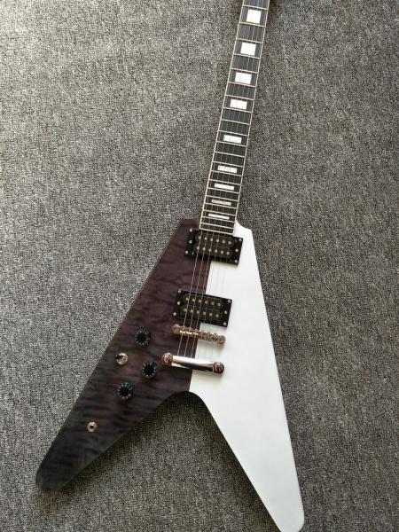 Flying-V 2018 electric guitar,left hand flying V guitar,ebony fingerboard high quality guitar