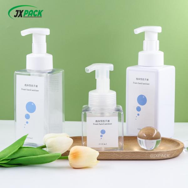 15oz Square Foam Pump Bottle Eco Friendly Facial Foam Cleanser Bottle For Cosmetic Personal Care