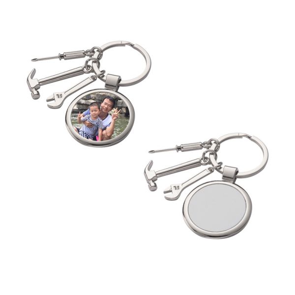 Diy Custom Father'S Day Keychain Sublimation Daddy Photo Keyring
