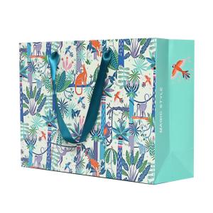 Saco de compras relativo à promoção de LOGO Ribbon Handle Paper Reusable