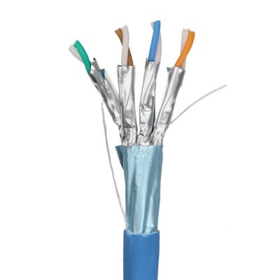 Shielded CAT6A FFTP Network Cable 23AWG 10Gbps 500MHz Blue LSZH For Indoor