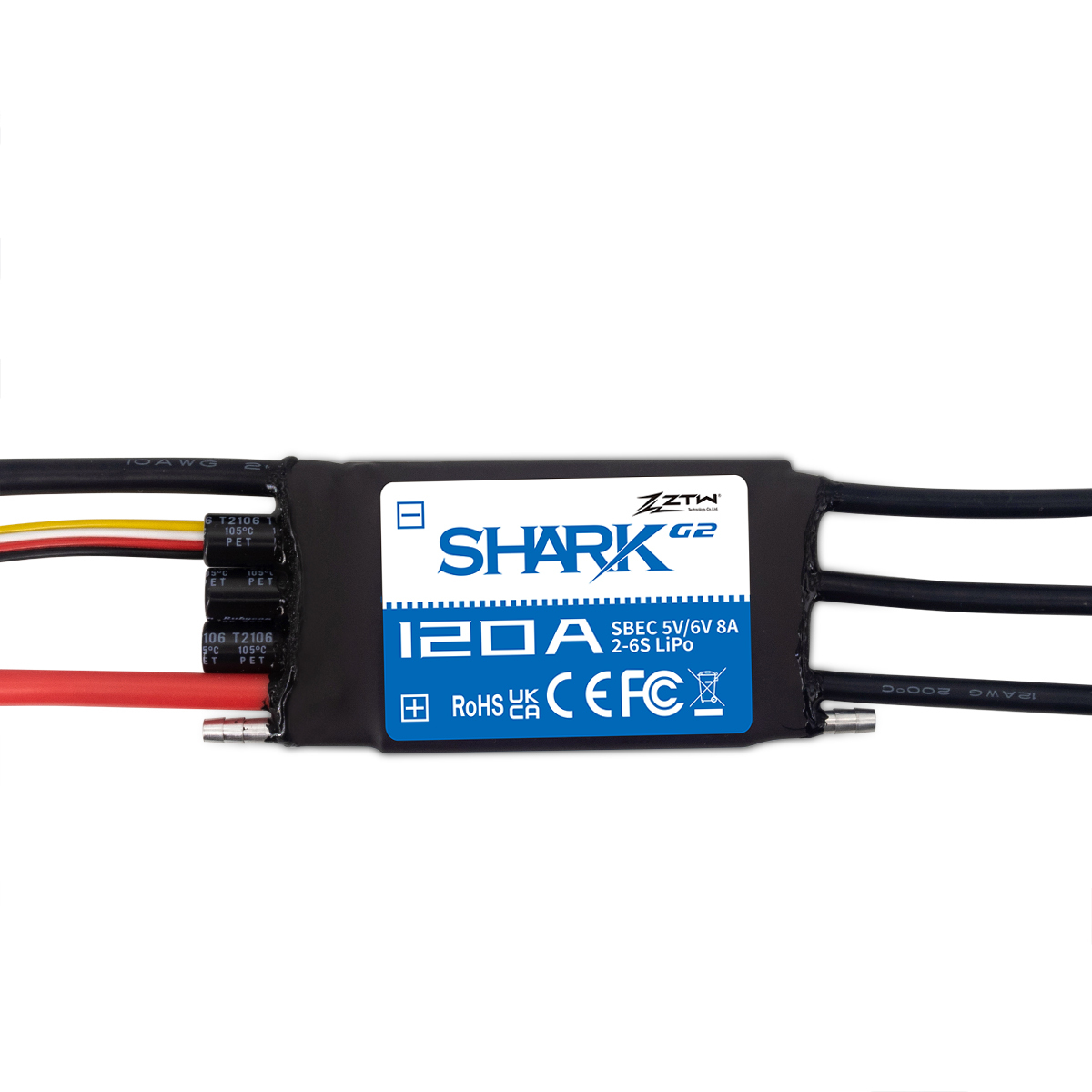 120A ESC ZTW Shark G2 4S-6S Large RC Boats 120A Speed Controller