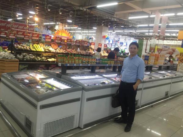 220V Top Open Combined Display Chest Horizontal Deep Island Freezer