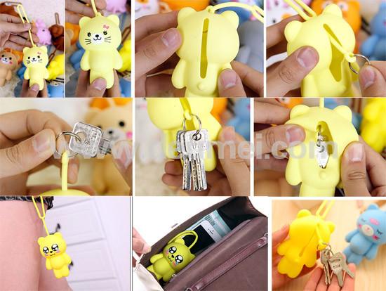 HOT High Quality New Design Cute Bear Silicone Key Bag Eco-friendly Key Case Holder