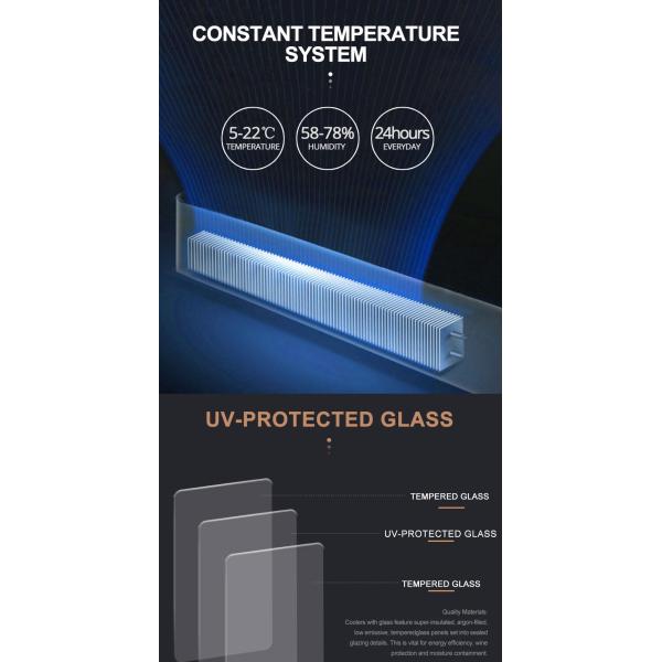 Double Layer Tempered Reversible Glass Door Kitchen Wine Cooler Electric Beverage Refrigerator