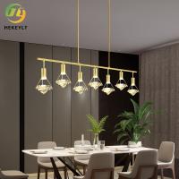 Barre de luxe de longue file de restaurant de Crystal Modern Pendant Light Simple dinant la carte Seat