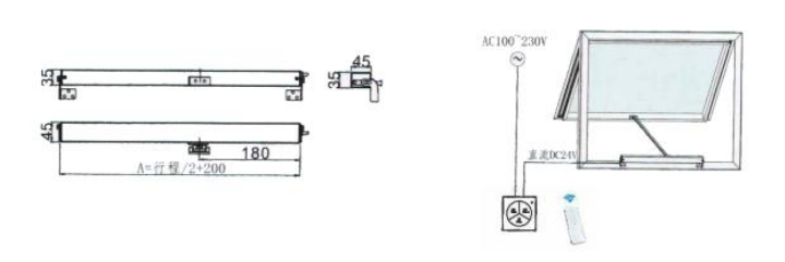 Electric Chain Window Opener with 400N Locking Force Double Layer Chain and IP32 Protection for Skylight Ventilation