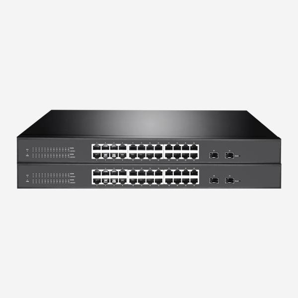 10 100 1000M 24 RJ45 Ports Gigabit Easy Smart Switch With 2SFP Fiber Ports