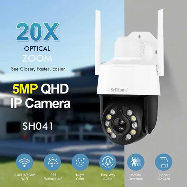 355 Degree 5MP 20X Color Night Vision Waterproof Security Camera Straight Level CCTV Network PTZ Camera