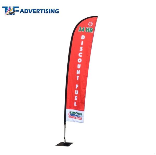 Feather Advertising Sail Signs , Teardrop Advertising Banners Robust Pole Weather Resistant