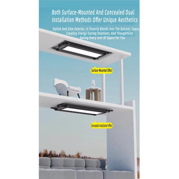 Effortless Sleek Balcony Ceiling Electric Lifting Laundry Folding Hanger Drying Rack